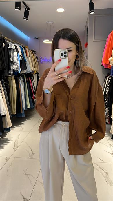 Fsp Tensel Owersize Düşük Omuz Gömlek