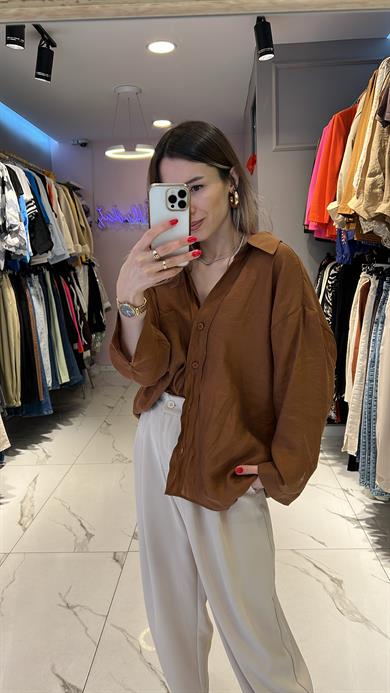 Fsp Tensel Owersize Düşük Omuz Gömlek