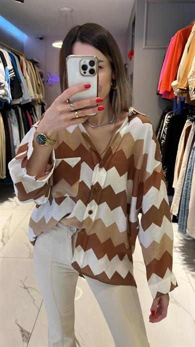 Fsp Zigzag Tensel Owersize Gömlek