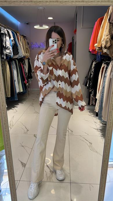 Fsp Zigzag Tensel Owersize Gömlek