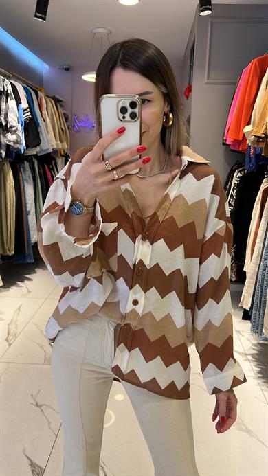 Fsp Zigzag Tensel Owersize Gömlek