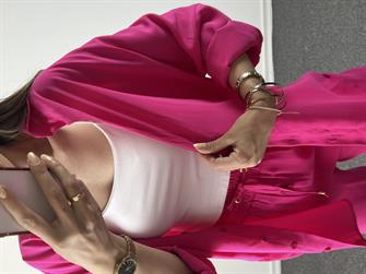 Fuşya Tensel Gömlekli Takım