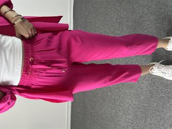 Fuşya Tensel Gömlekli Takım