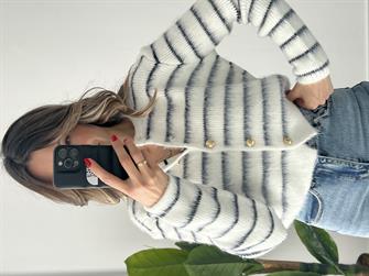 Gold Düğmeli Çizgili HIrka