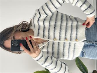 Gold Düğmeli Çizgili HIrka