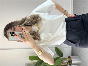 Gül Detay Basic Tshırt