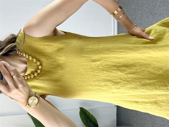 Hardal Ham Keten Çan Elbise