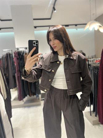 İkili Kot Takım Kahve