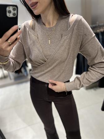 İkili Triko Vizon Kazak 