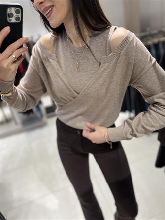 İkili Triko Vizon Kazak 