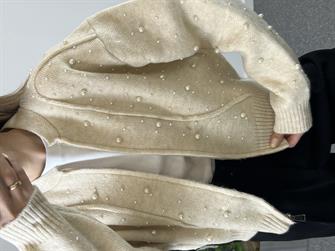 İnci Detay Krem Hırka 