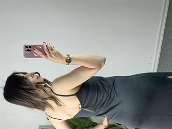 İp Askılı Antrasit Modal Kumaş Elbise