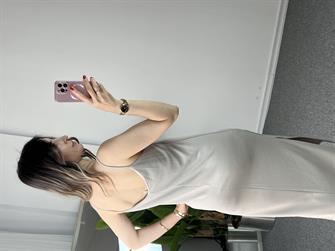 İp Askılı Vizon Modal Kumaş Elbise