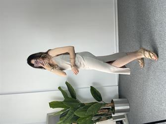 İp Askılı Vizon Modal Kumaş Elbise