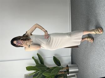 İp Askılı Vizon Modal Kumaş Elbise