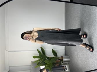 İp Askılı Yıkamalı Antrasit Elbise