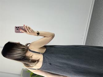 İp Askılı Yıkamalı Antrasit Elbise