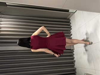 Kalın Askılı Mini Elbise BORDO