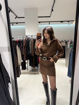 Kemerli Jean Elbise TABA