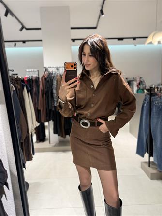 Kemerli Jean Elbise TABA