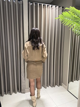 KEMERLİ KOT ELBİSE TABA