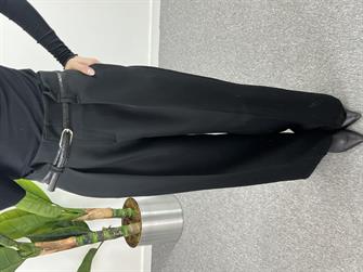 Kemerli Siyah Palazzo Pantolon