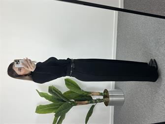 Kemerli Siyah Palazzo Pantolon