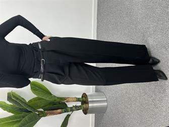 Kemerli Siyah Palazzo Pantolon