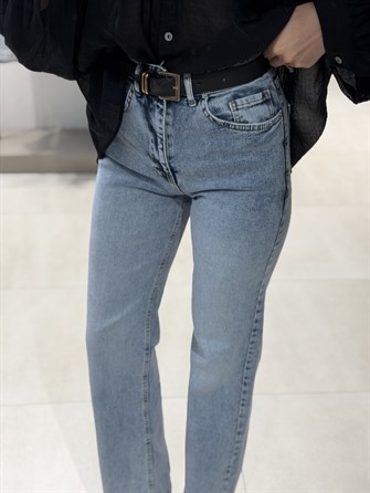 Kemerli Wideleg Jean BUZ MAVİ