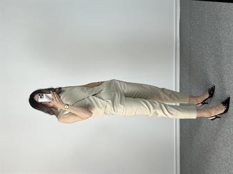 Keten Asimetrik Krem Takım