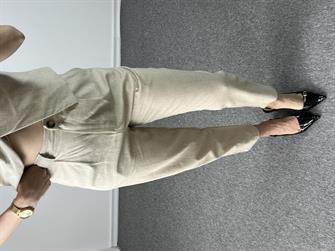 Keten Asimetrik Krem Takım