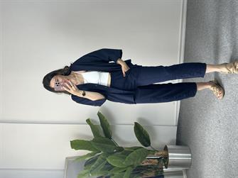 Keten Gömlekli Lacivert Takım 