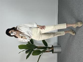 Keten Krem ZR Model Havuç Pantolon