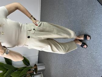 Keten Şalvar Taş Pantolon