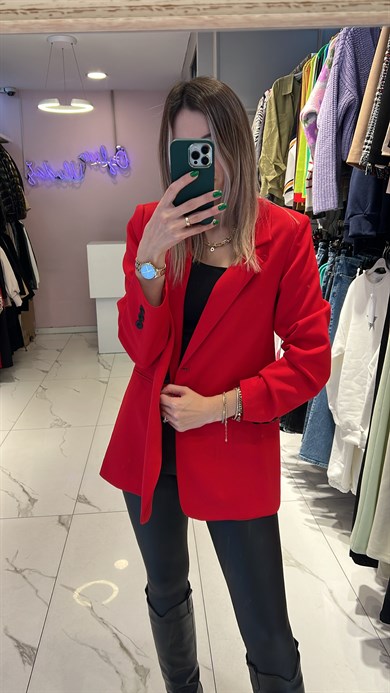 Kırmızı Blazer Ceket