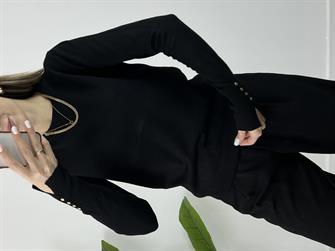 Kolu Düğmeli Pamuk Triko