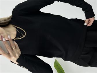 Kolu Düğmeli Pamuk Triko