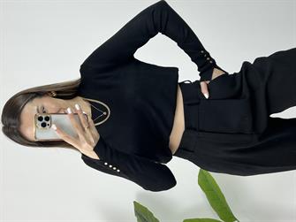 Kolu Düğmeli Pamuk Triko