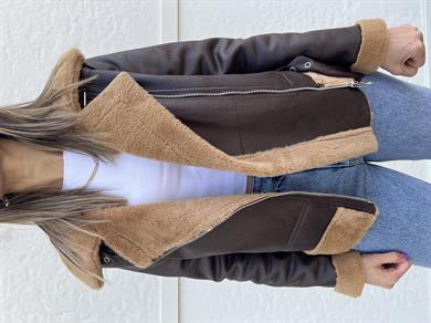 Koyu Kahve Biker Mont