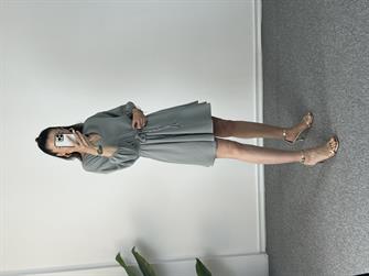 Kuşaklı Mint Elbise