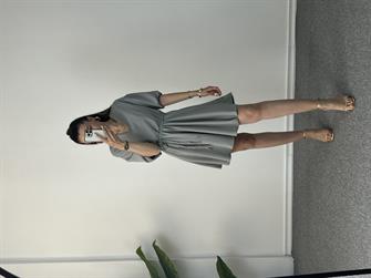 Kuşaklı Mint Elbise