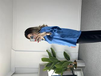 Lacivert Camelya Gömlek