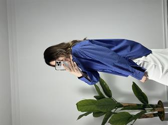 Lacivert Çizgili Gömlek