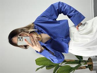 Lacivert Çizgili Gömlek