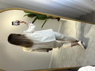 Leopar Astarlı Keten Blazer Ceket