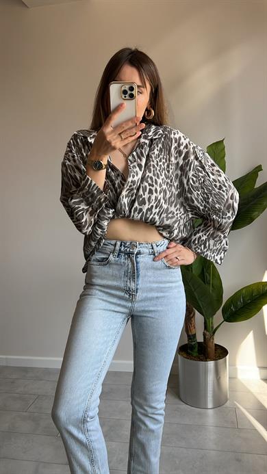 Leopar Desenli Gömlek