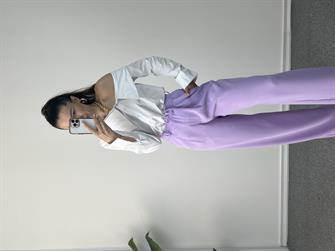 Lila Palazzo Pantolon