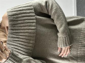 Madonna yaka kalın vizon fitilli kazak 