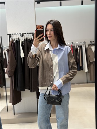 Marka Model Triko Detay Gömlek VİZON