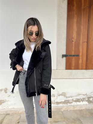 Marka Muadili Siyah Uzun Biker Mont